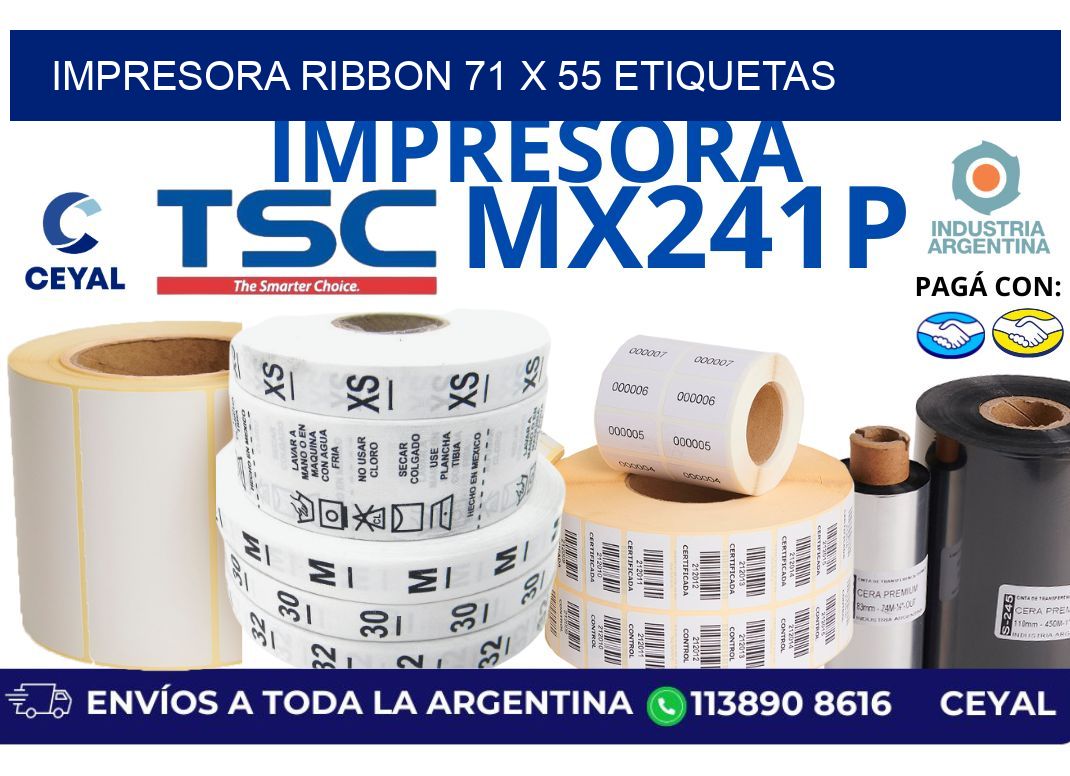 impresora ribbon 71 x 55 etiquetas