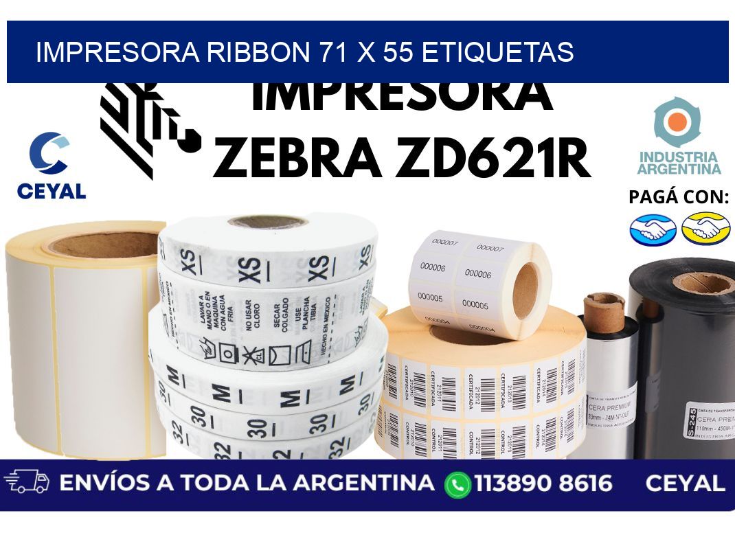 impresora ribbon 71 x 55 etiquetas