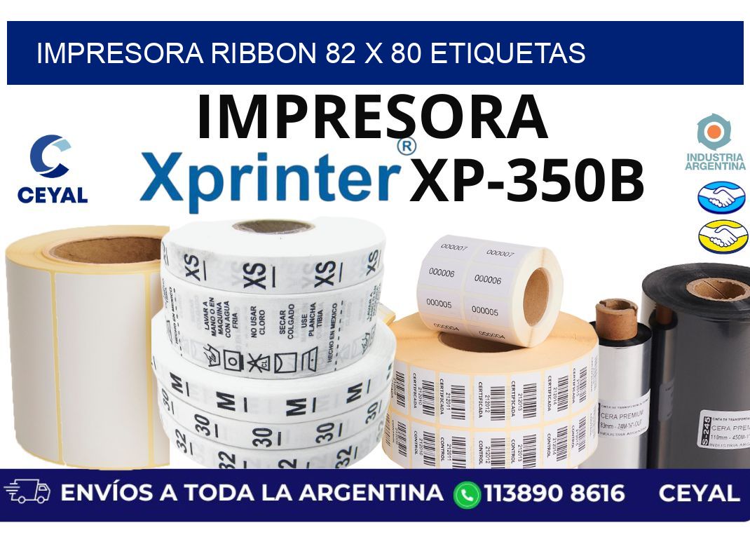 impresora ribbon 82 x 80 etiquetas