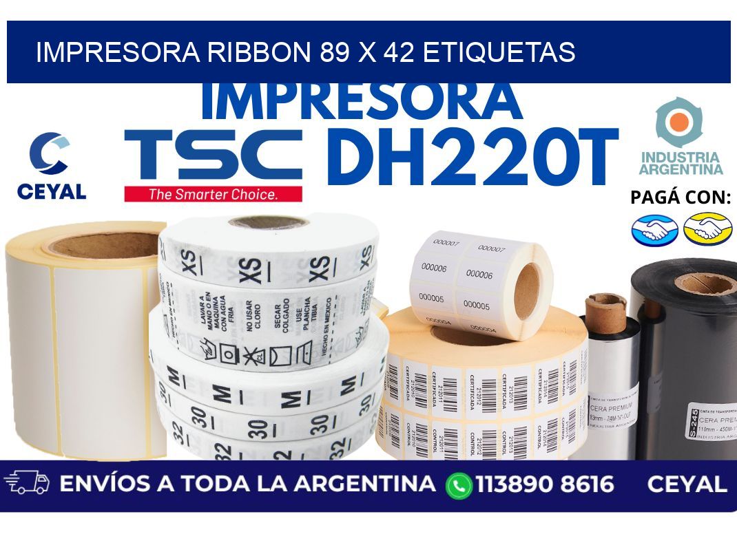 impresora ribbon 89 x 42 etiquetas