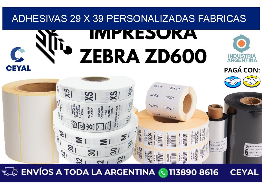 adhesivas 29 x 39 personalizadas fabricas