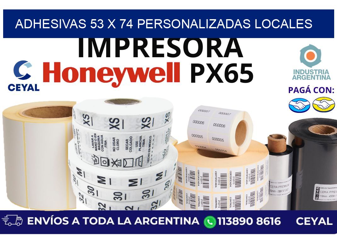 adhesivas 53 x 74 personalizadas locales