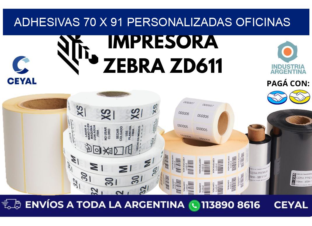 adhesivas 70 x 91 personalizadas oficinas