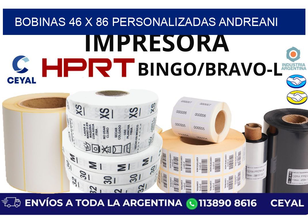 bobinas 46 x 86 personalizadas andreani
