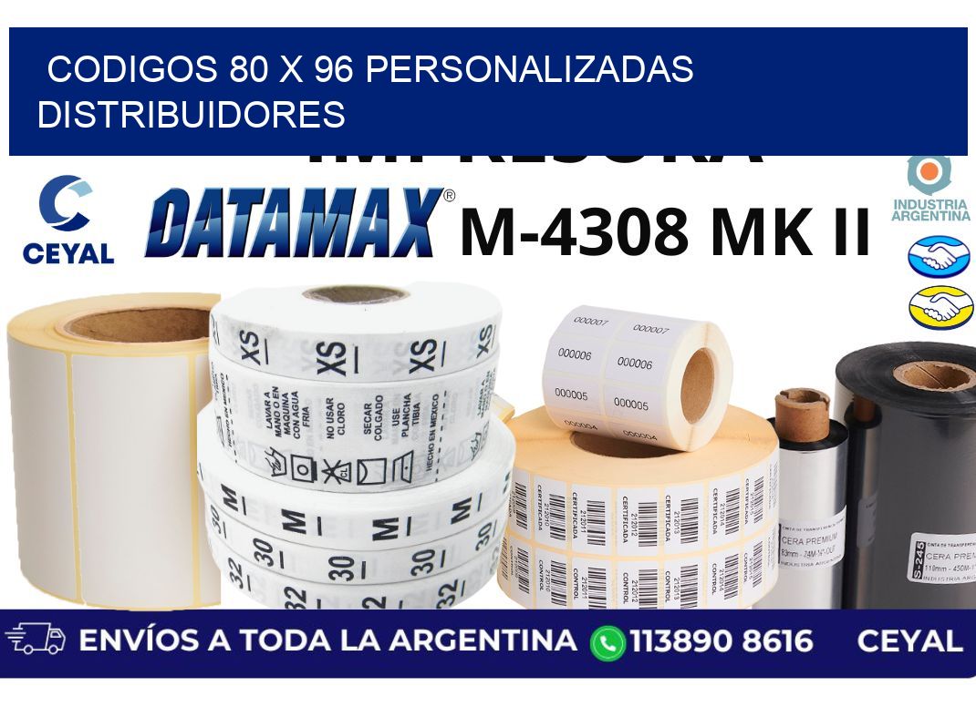 codigos 80 x 96 personalizadas distribuidores