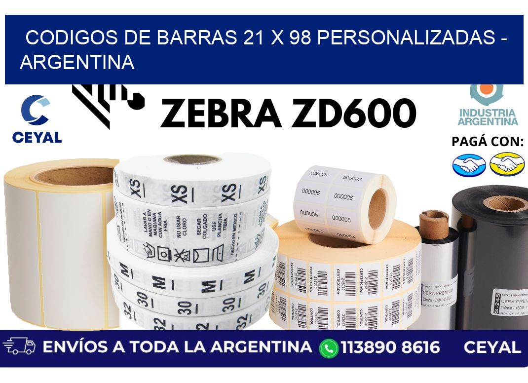 codigos de barras 21 x 98 personalizadas – Argentina