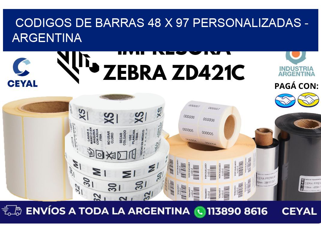 codigos de barras 48 x 97 personalizadas - Argentina