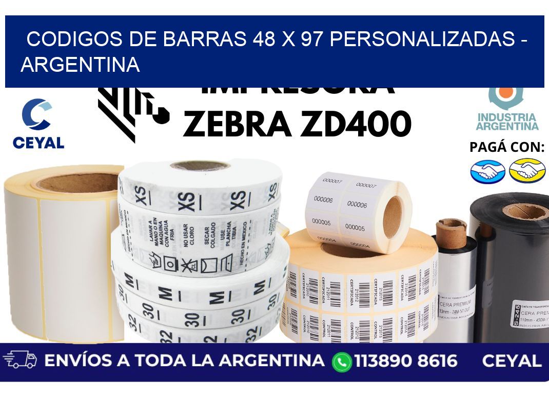 codigos de barras 48 x 97 personalizadas – Argentina