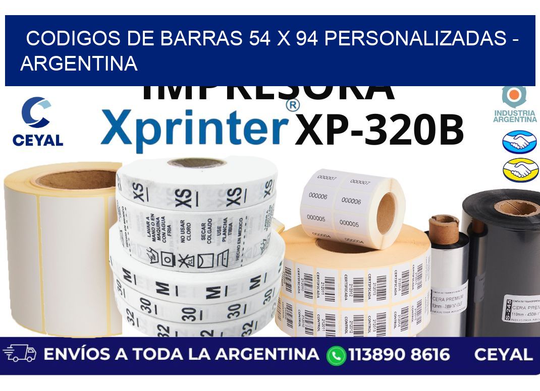 codigos de barras 54 x 94 personalizadas – Argentina