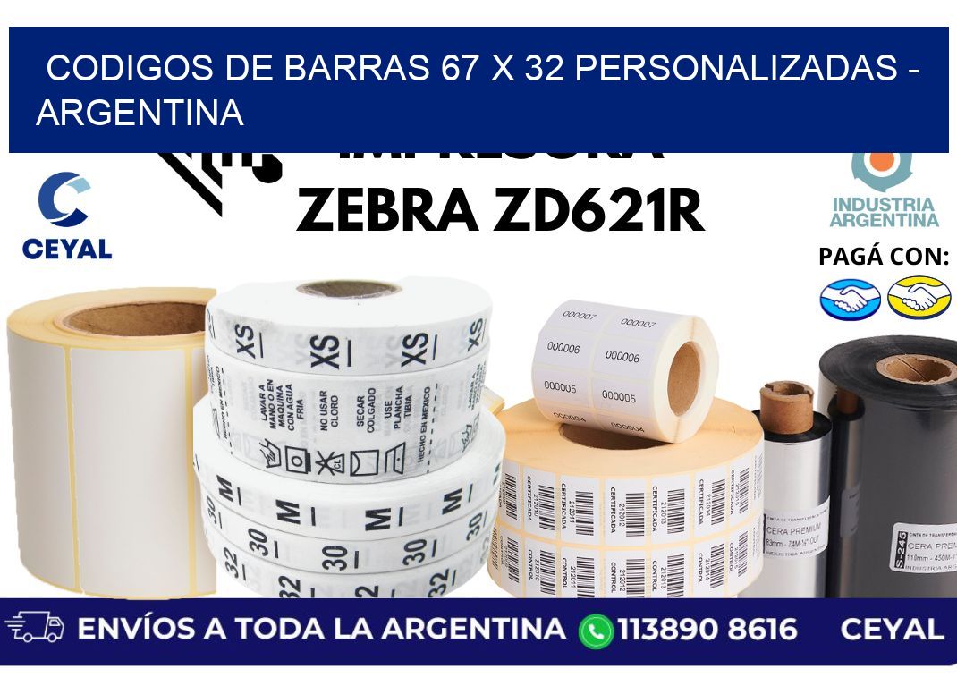 codigos de barras 67 x 32 personalizadas - Argentina