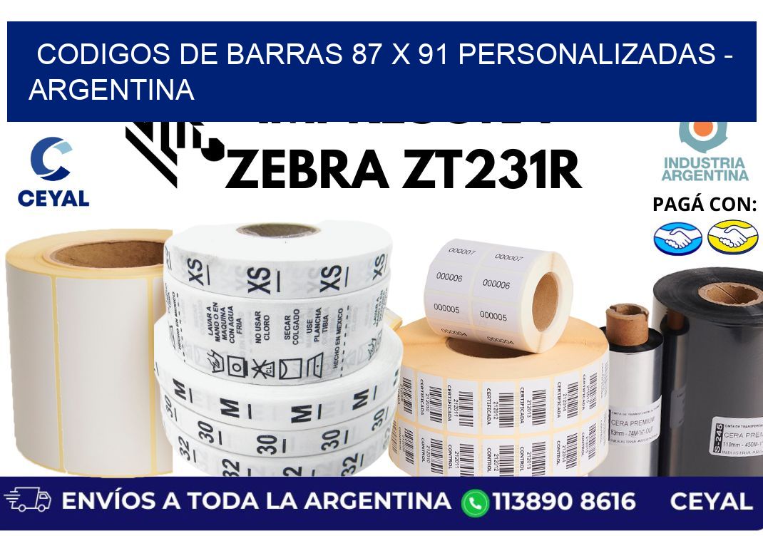 codigos de barras 87 x 91 personalizadas – Argentina