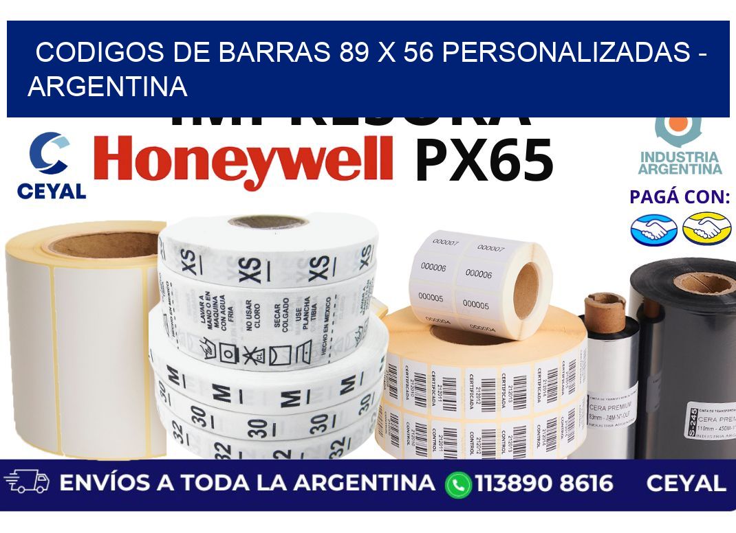 codigos de barras 89 x 56 personalizadas - Argentina