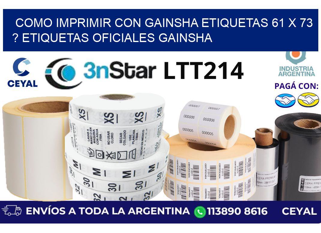como imprimir con gainsha etiquetas 61 x 73 ? etiquetas oficiales gainsha