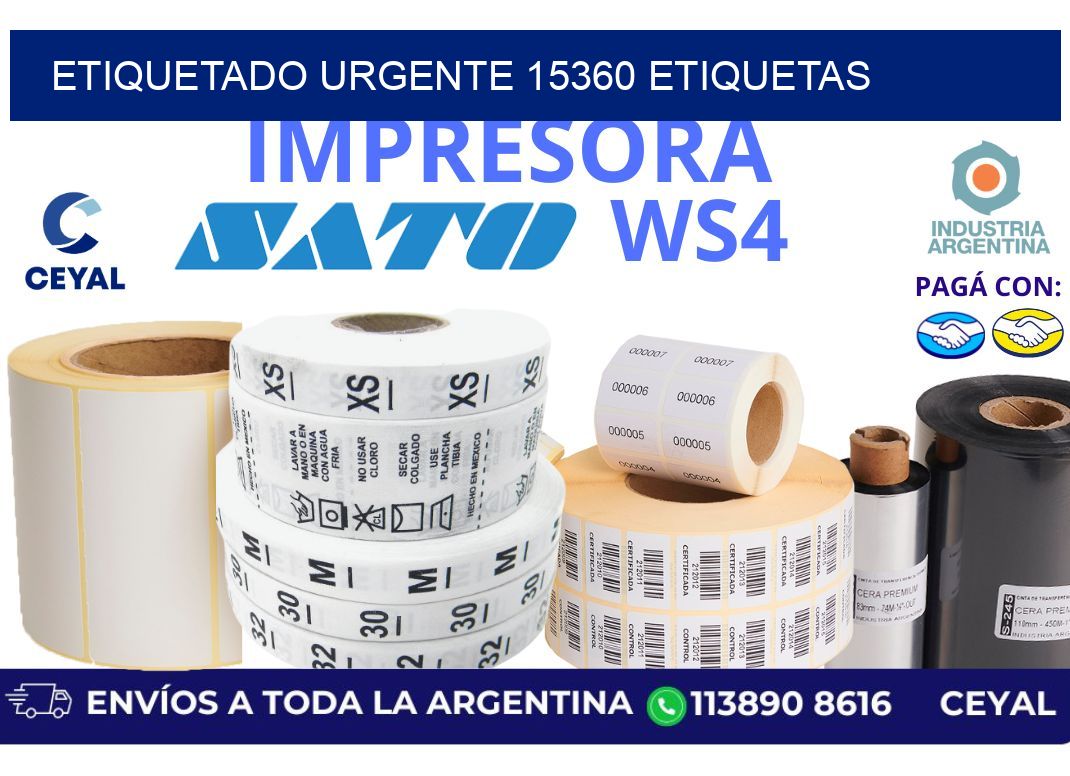 etiquetado urgente 15360 etiquetas