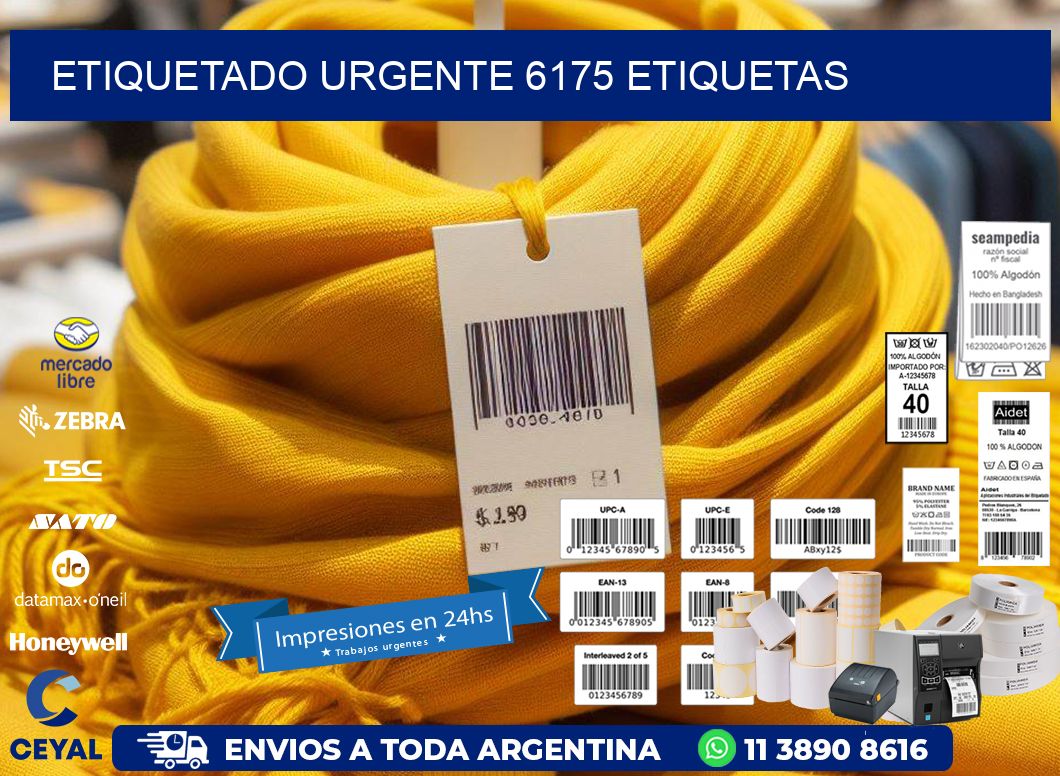 etiquetado urgente 6175 etiquetas