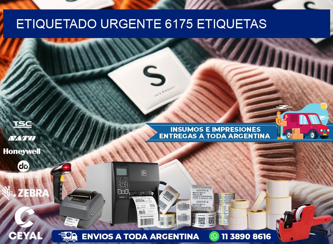 etiquetado urgente 6175 etiquetas