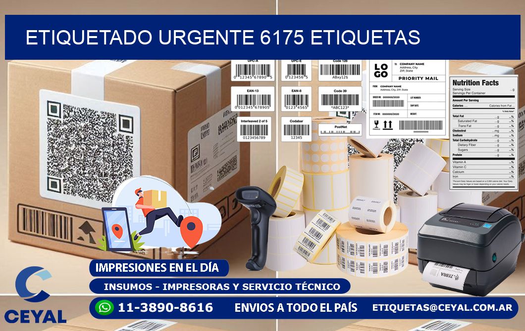 etiquetado urgente 6175 etiquetas