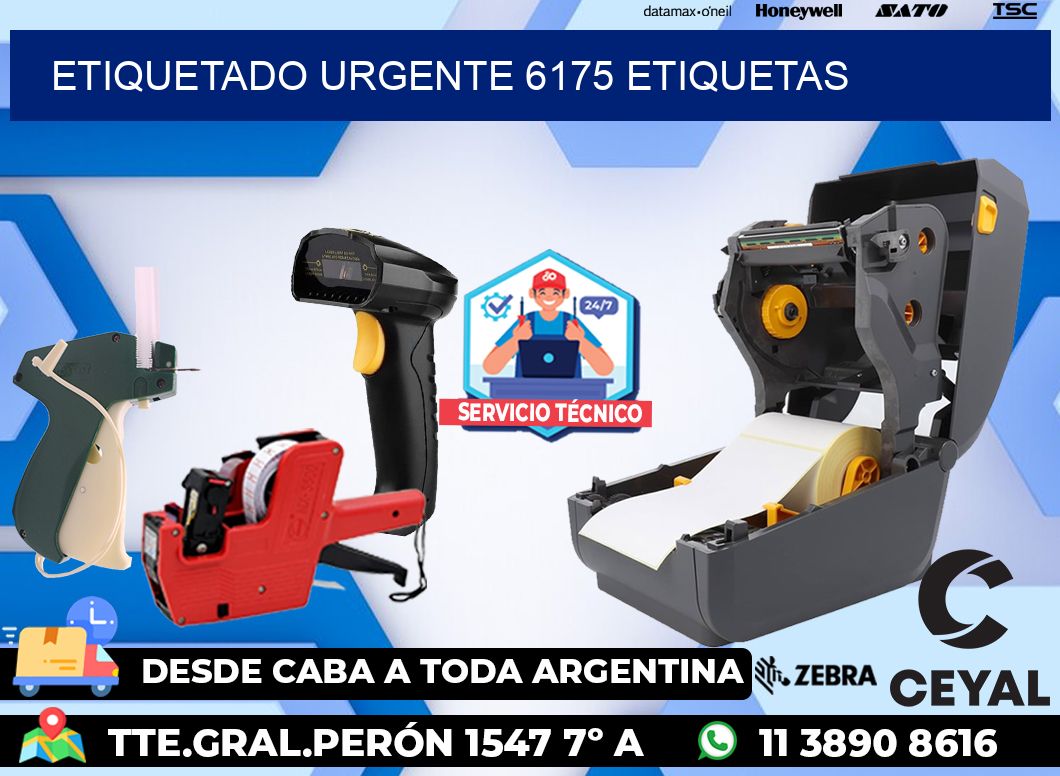 etiquetado urgente 6175 etiquetas