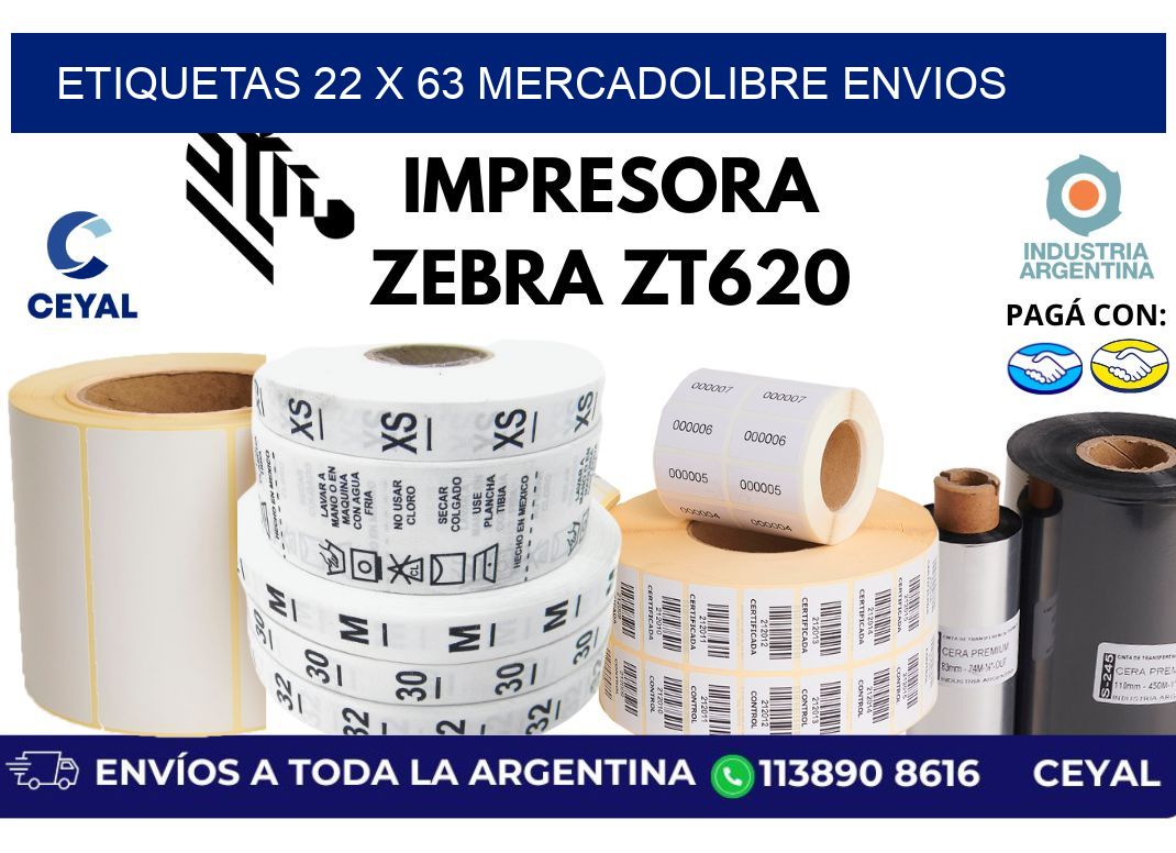 etiquetas 22 x 63 mercadolibre envios