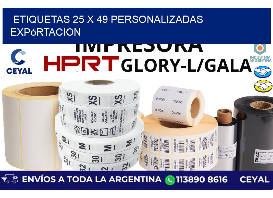 etiquetas 25 x 49 personalizadas expórtacion