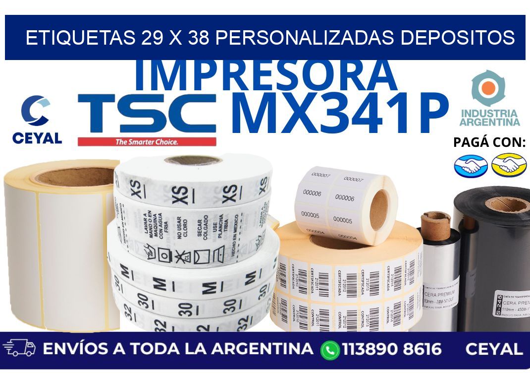 etiquetas 29 x 38 personalizadas depositos