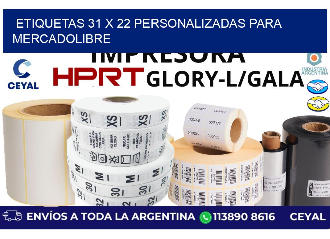 etiquetas 31 x 22 personalizadas para mercadolibre