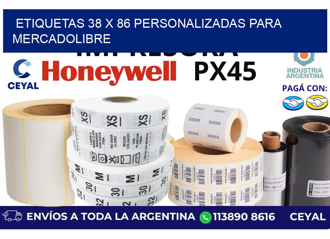 etiquetas 38 x 86 personalizadas para mercadolibre