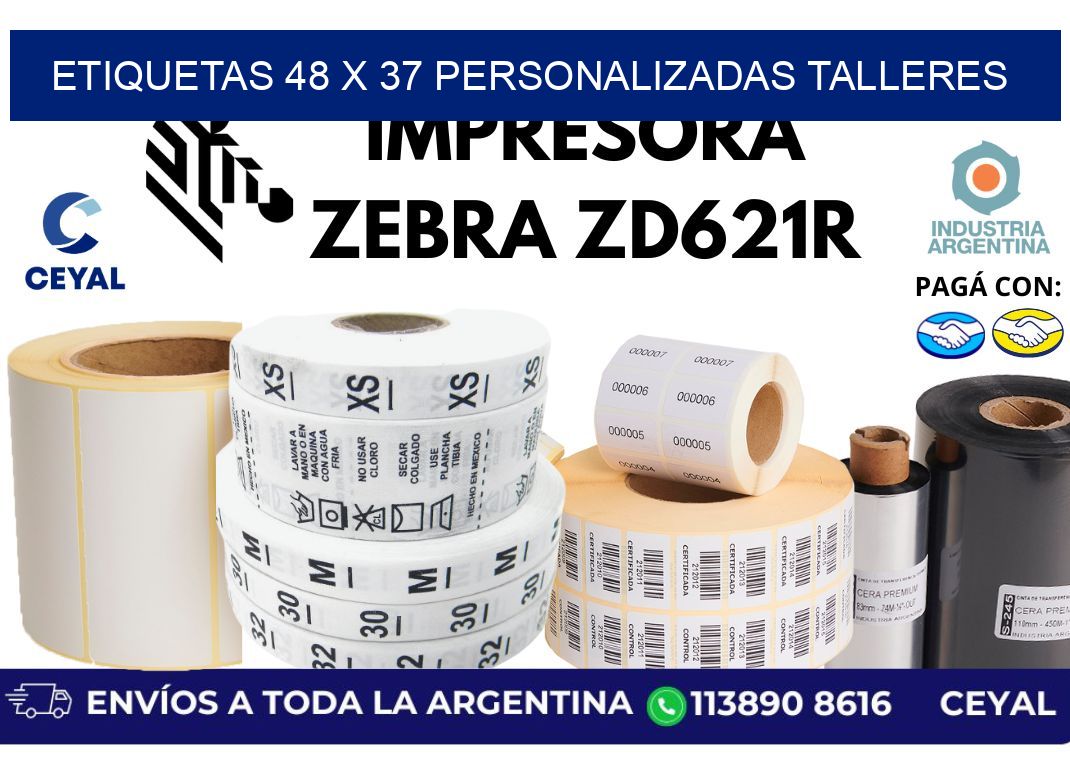 etiquetas 48 x 37 personalizadas talleres