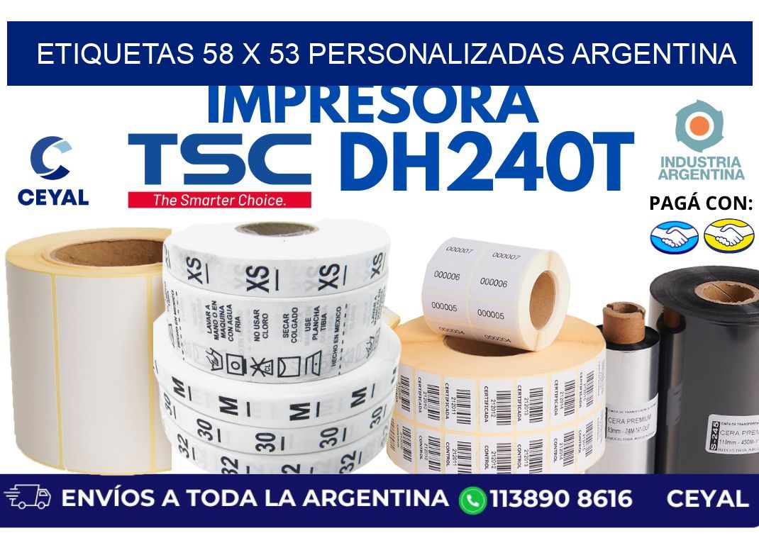 etiquetas 58 x 53 personalizadas argentina