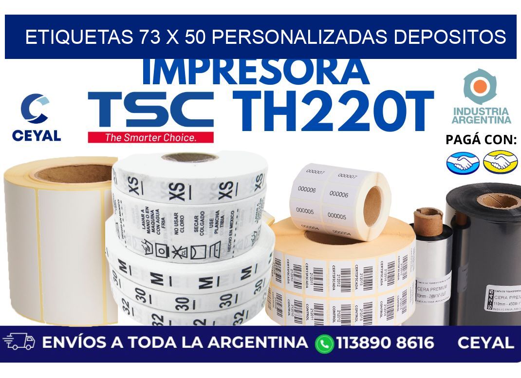 etiquetas 73 x 50 personalizadas depositos