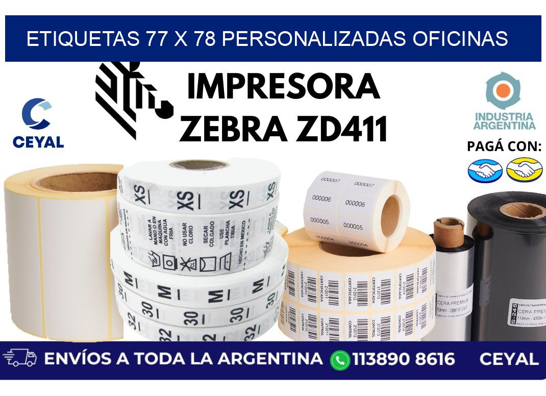etiquetas 77 x 78 personalizadas oficinas