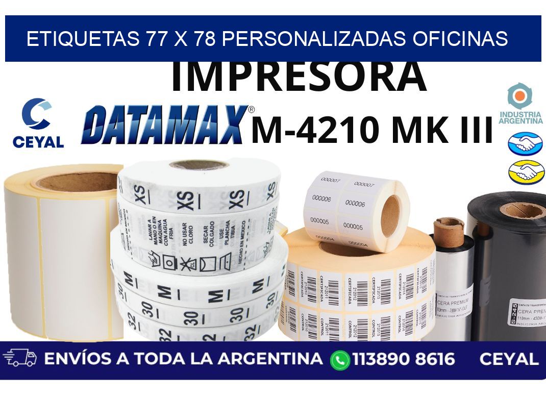 etiquetas 77 x 78 personalizadas oficinas