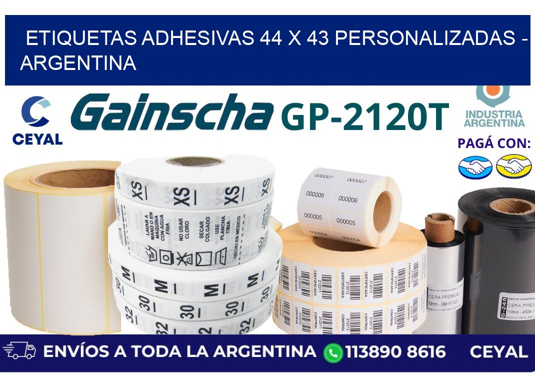 etiquetas adhesivas 44 x 43 personalizadas – Argentina