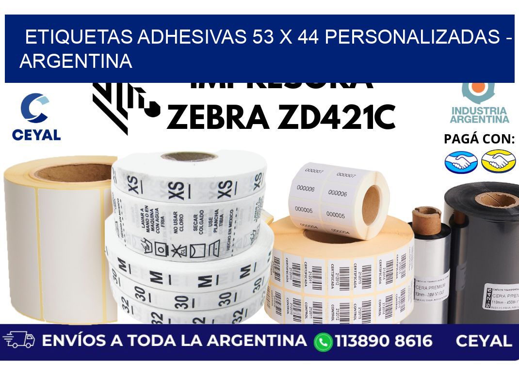 etiquetas adhesivas 53 x 44 personalizadas – Argentina