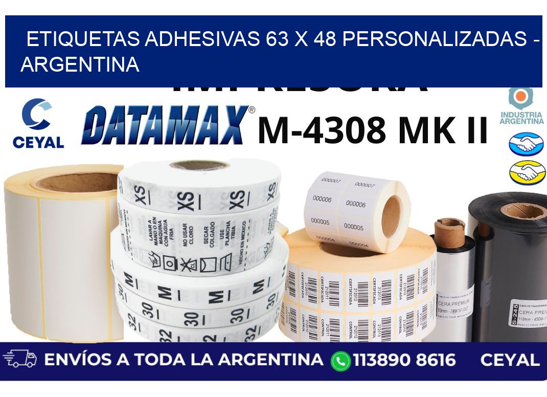 etiquetas adhesivas 63 x 48 personalizadas – Argentina