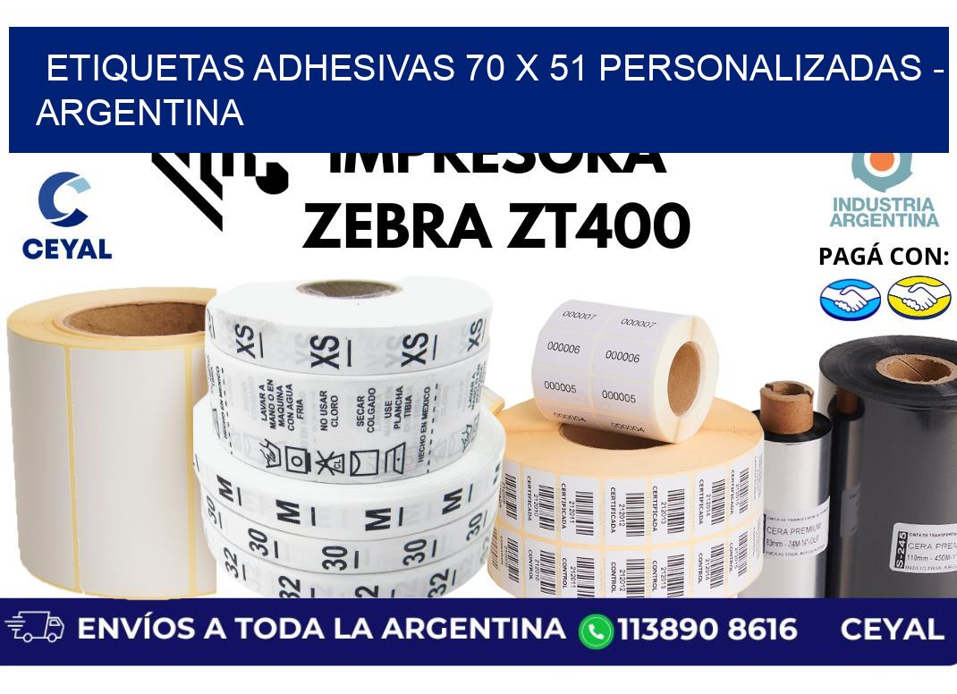etiquetas adhesivas 70 x 51 personalizadas – Argentina