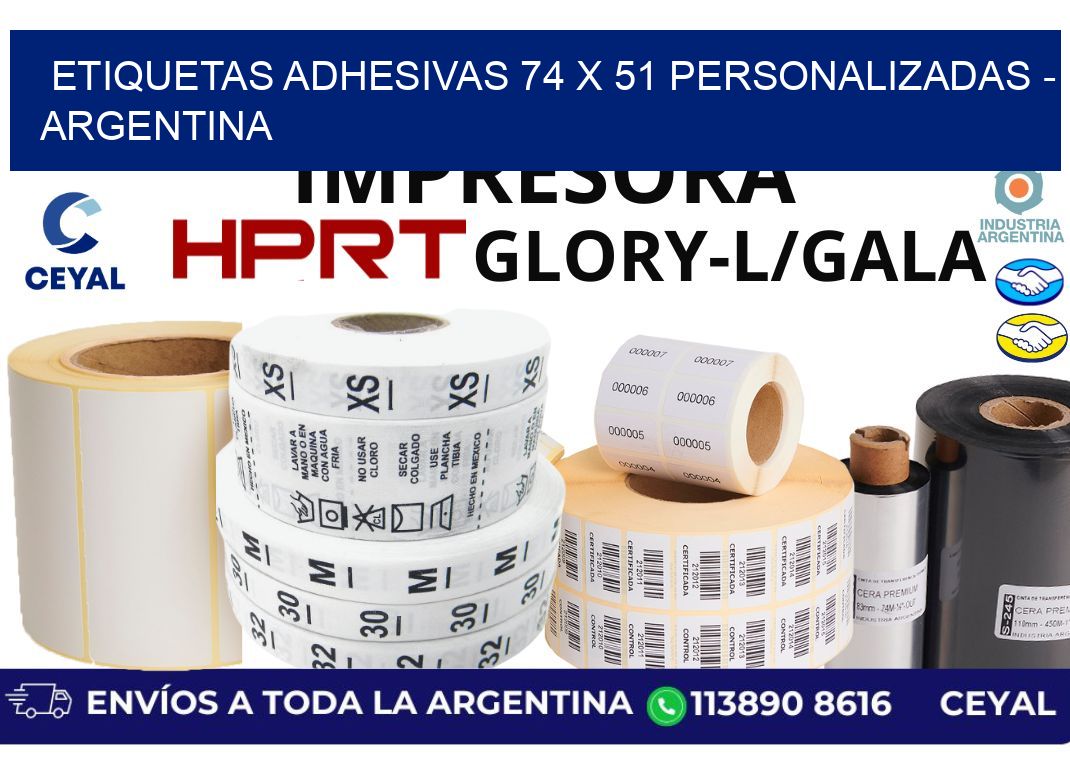 etiquetas adhesivas 74 x 51 personalizadas - Argentina