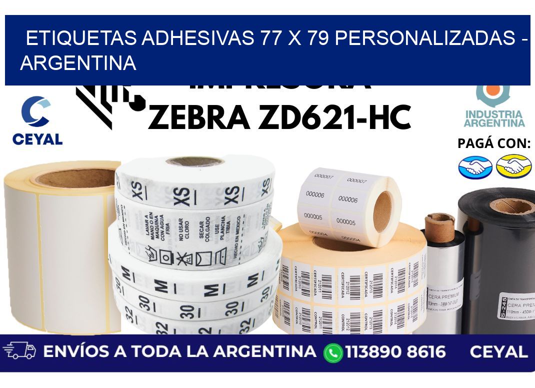 etiquetas adhesivas 77 x 79 personalizadas - Argentina
