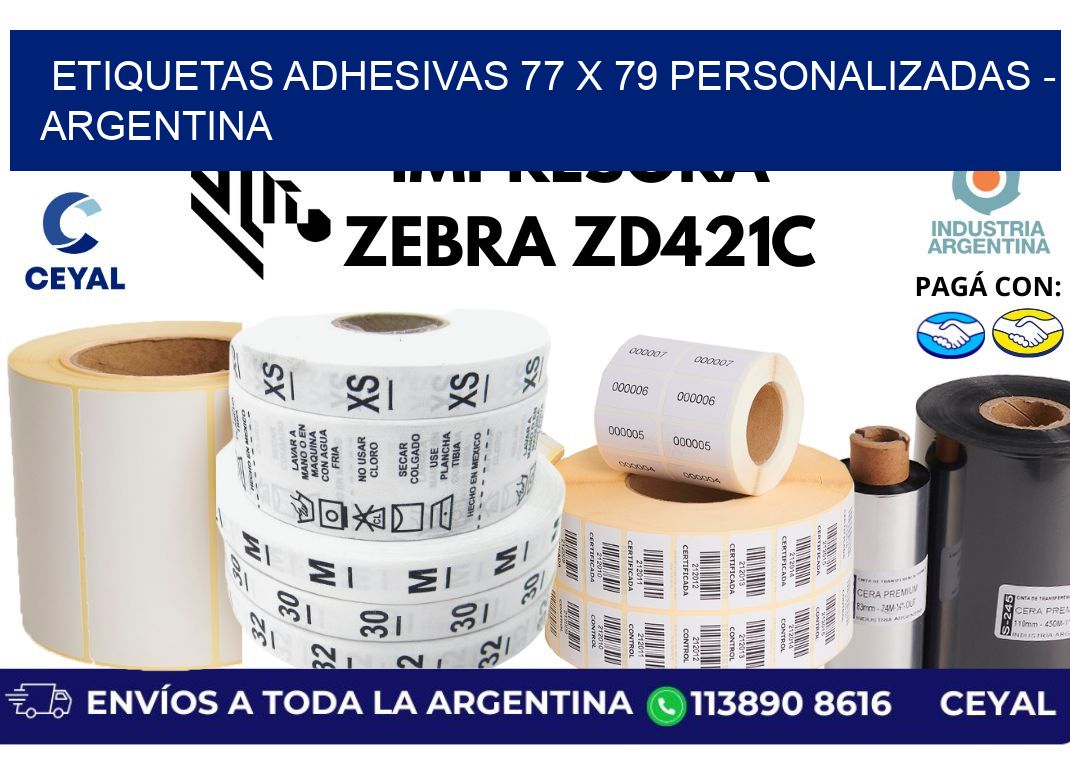etiquetas adhesivas 77 x 79 personalizadas – Argentina