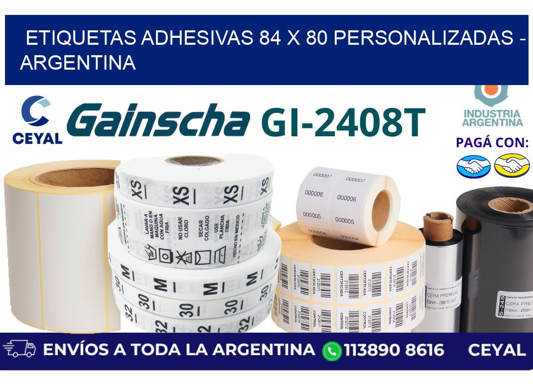 etiquetas adhesivas 84 x 80 personalizadas - Argentina