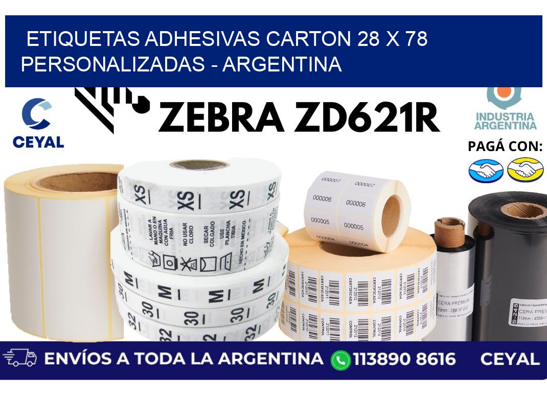 etiquetas adhesivas carton 28 x 78 personalizadas – Argentina