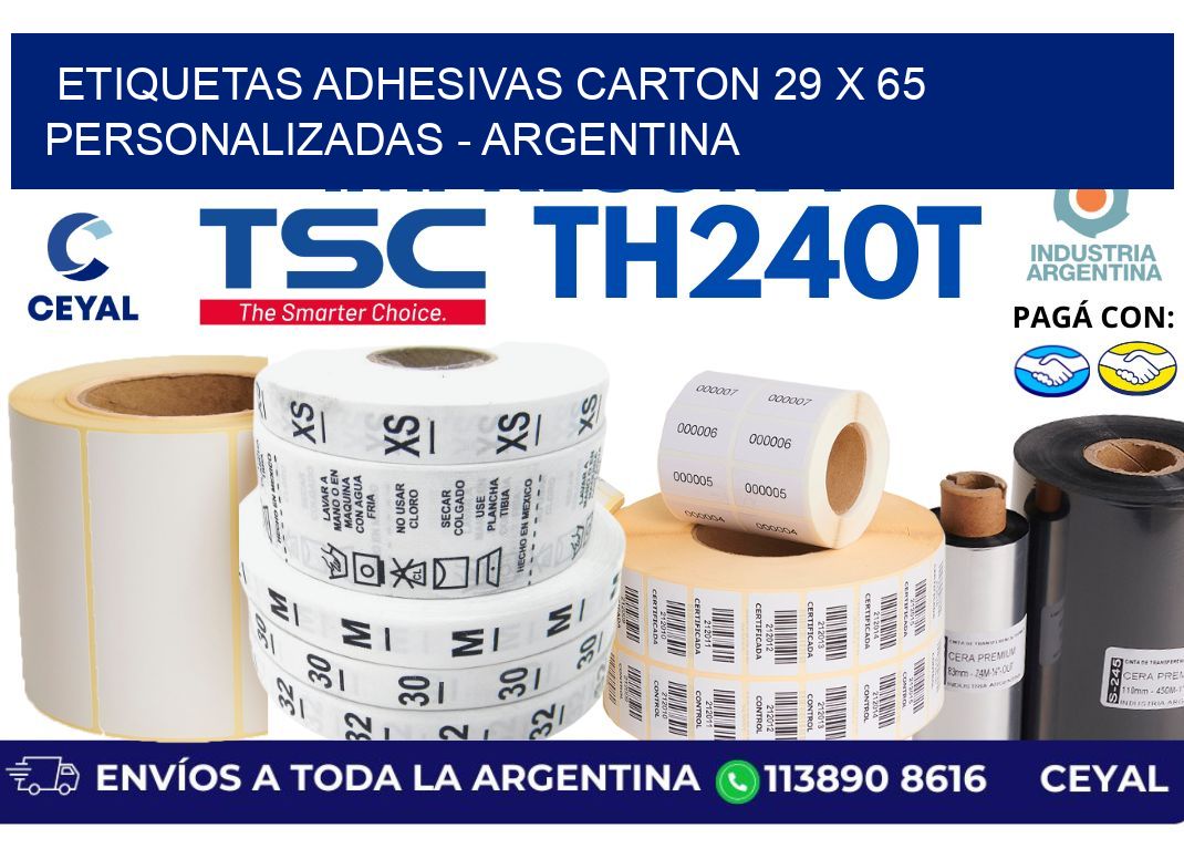 etiquetas adhesivas carton 29 x 65 personalizadas - Argentina