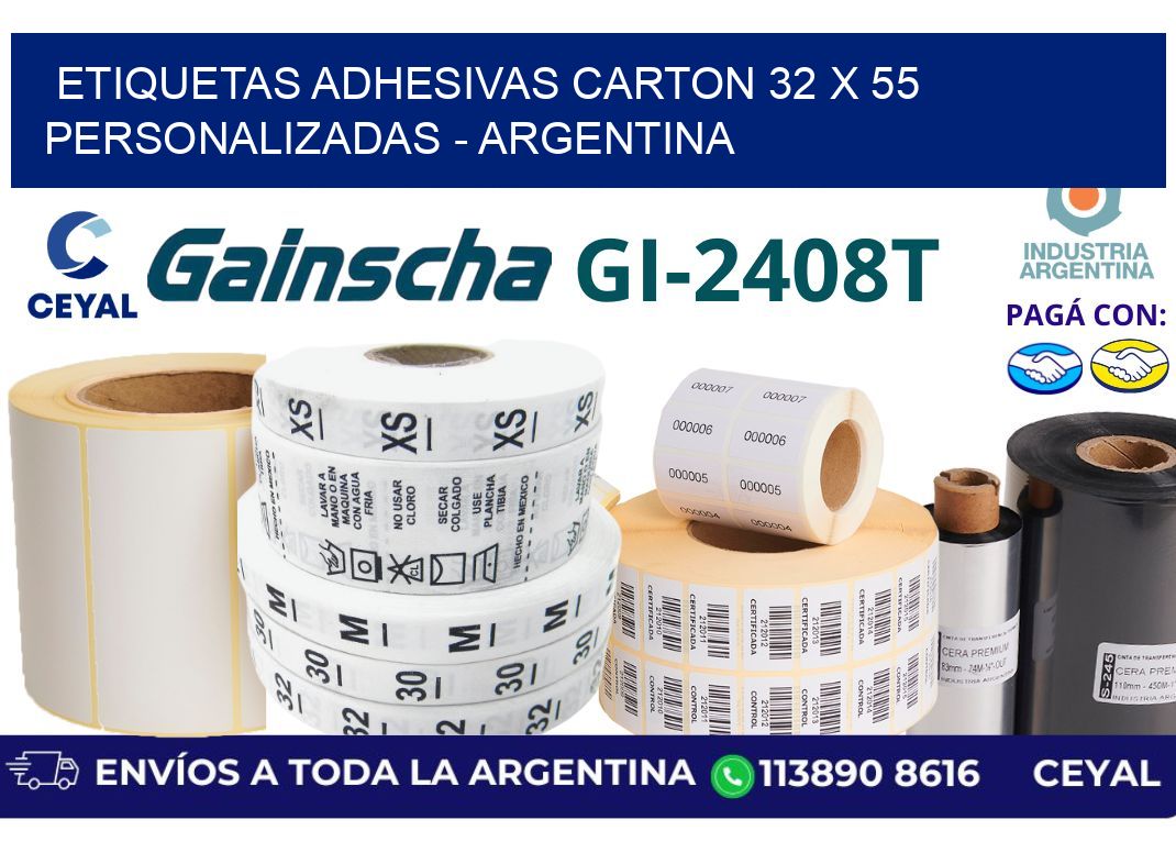 etiquetas adhesivas carton 32 x 55 personalizadas - Argentina