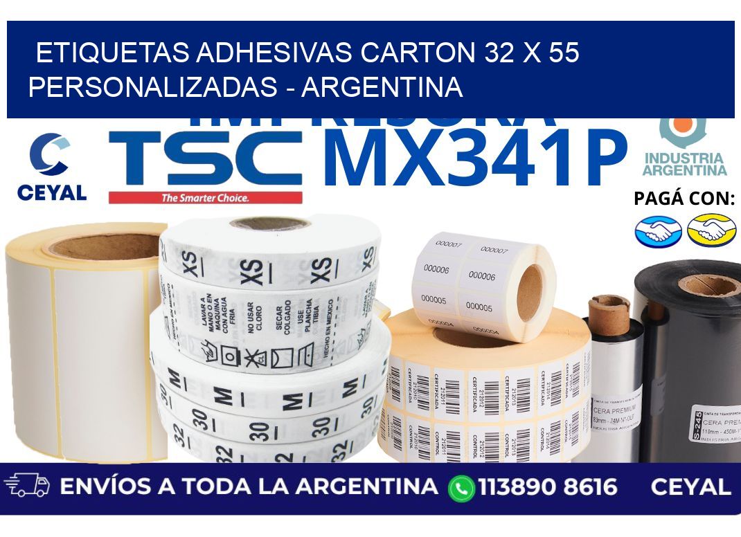etiquetas adhesivas carton 32 x 55 personalizadas – Argentina