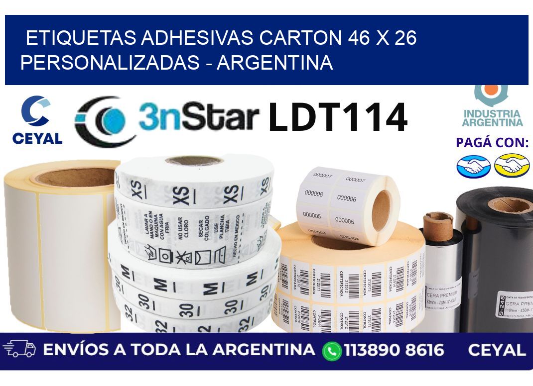 etiquetas adhesivas carton 46 x 26 personalizadas - Argentina