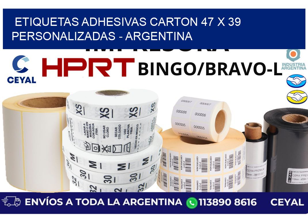 etiquetas adhesivas carton 47 x 39 personalizadas - Argentina