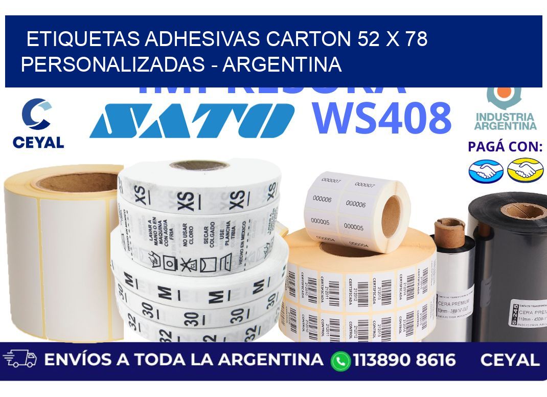 etiquetas adhesivas carton 52 x 78 personalizadas – Argentina