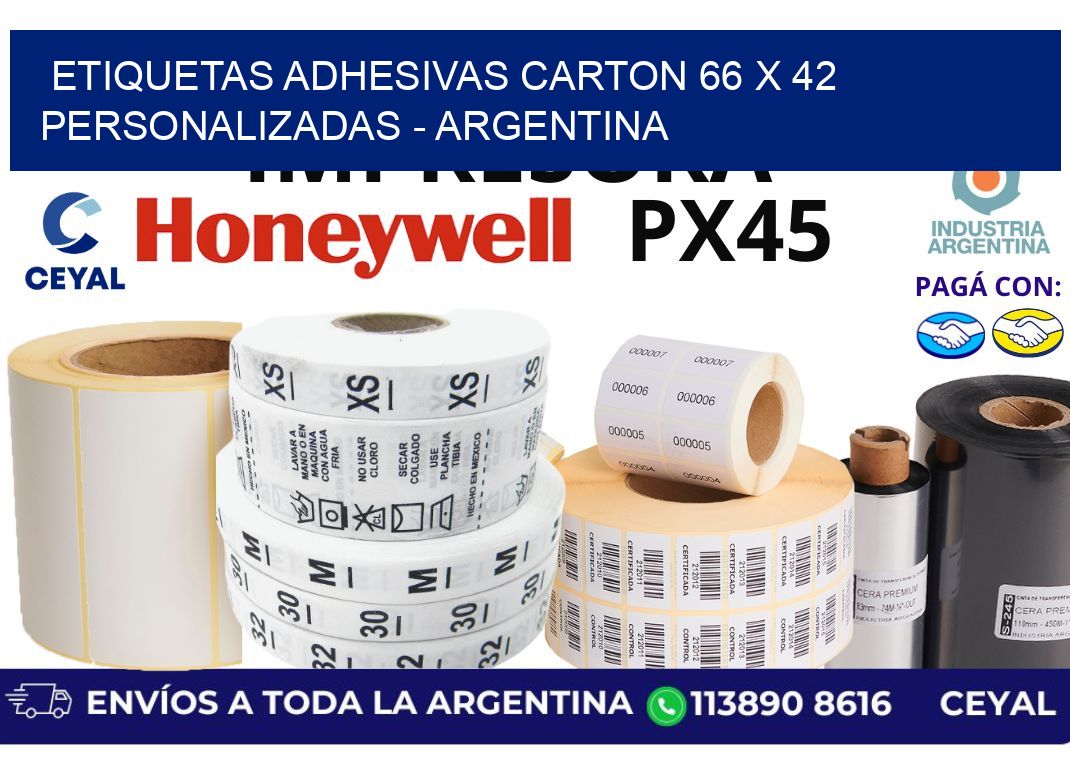 etiquetas adhesivas carton 66 x 42 personalizadas - Argentina