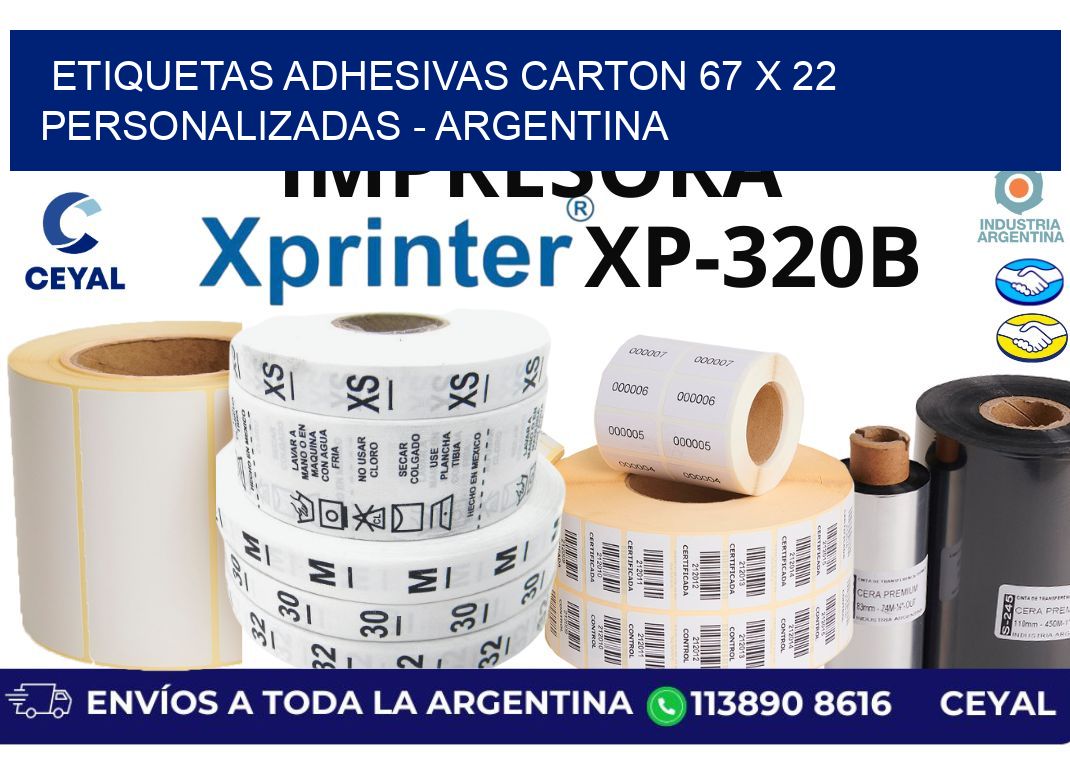 etiquetas adhesivas carton 67 x 22 personalizadas – Argentina