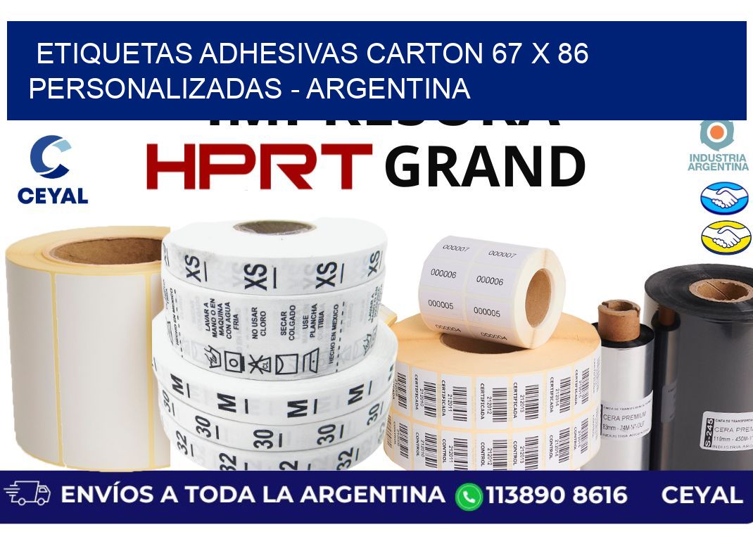 etiquetas adhesivas carton 67 x 86 personalizadas – Argentina